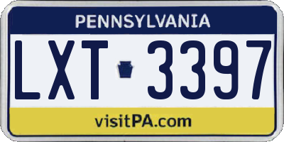 PA license plate LXT3397