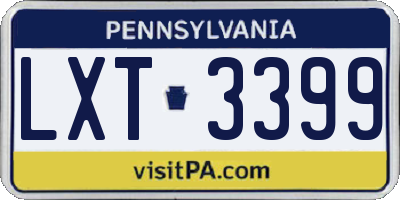 PA license plate LXT3399