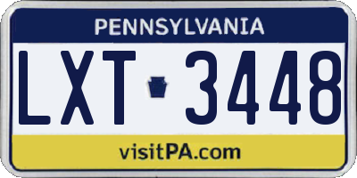 PA license plate LXT3448