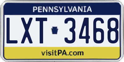 PA license plate LXT3468