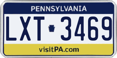 PA license plate LXT3469