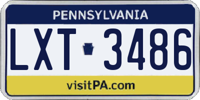 PA license plate LXT3486