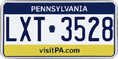 PA license plate LXT3528
