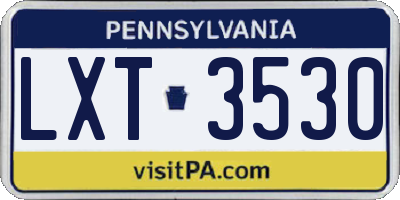 PA license plate LXT3530