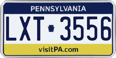 PA license plate LXT3556