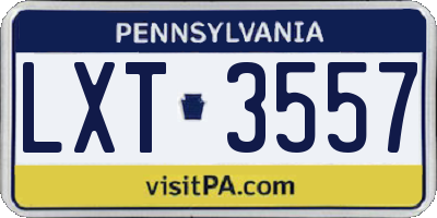 PA license plate LXT3557