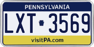 PA license plate LXT3569