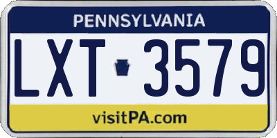 PA license plate LXT3579