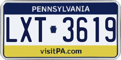 PA license plate LXT3619