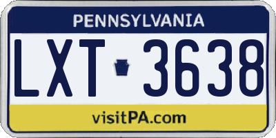 PA license plate LXT3638