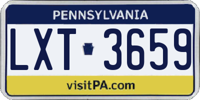 PA license plate LXT3659