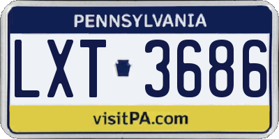 PA license plate LXT3686