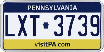 PA license plate LXT3739