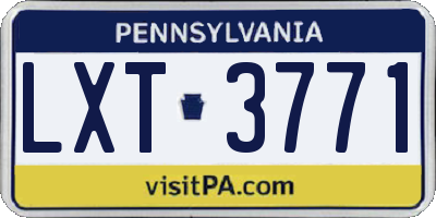 PA license plate LXT3771