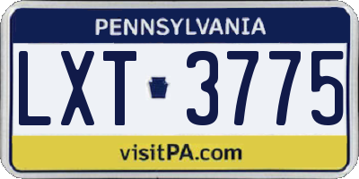 PA license plate LXT3775