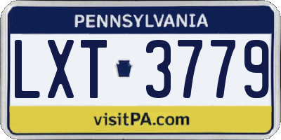 PA license plate LXT3779