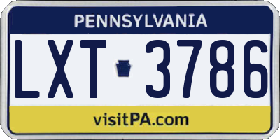 PA license plate LXT3786
