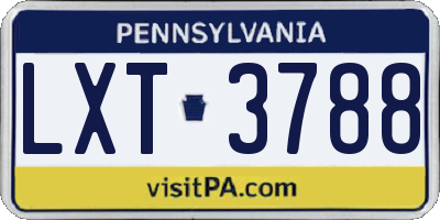 PA license plate LXT3788