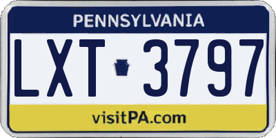 PA license plate LXT3797