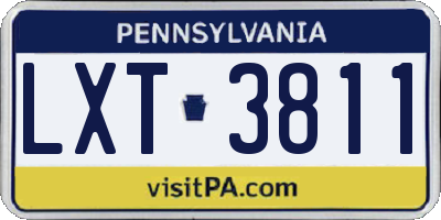 PA license plate LXT3811