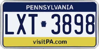 PA license plate LXT3898