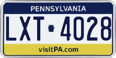 PA license plate LXT4028