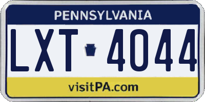 PA license plate LXT4044