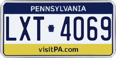 PA license plate LXT4069