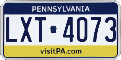 PA license plate LXT4073