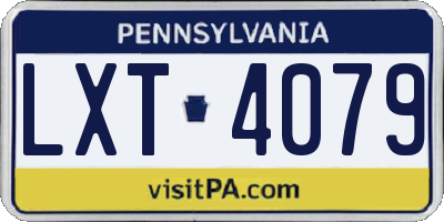 PA license plate LXT4079