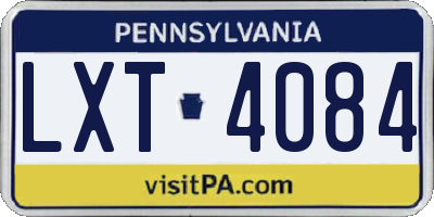 PA license plate LXT4084
