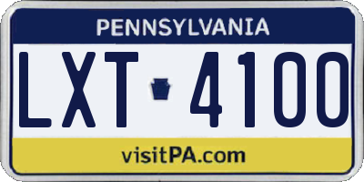PA license plate LXT4100