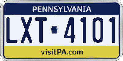 PA license plate LXT4101