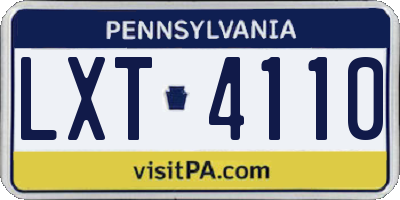 PA license plate LXT4110