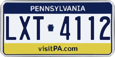 PA license plate LXT4112