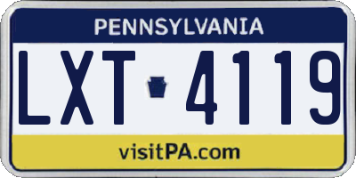 PA license plate LXT4119