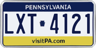 PA license plate LXT4121