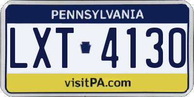 PA license plate LXT4130