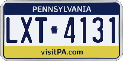 PA license plate LXT4131