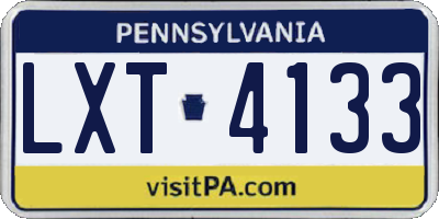 PA license plate LXT4133
