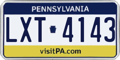 PA license plate LXT4143