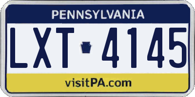 PA license plate LXT4145
