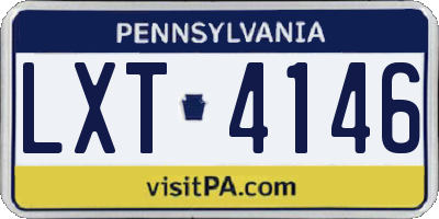 PA license plate LXT4146