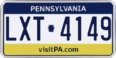 PA license plate LXT4149