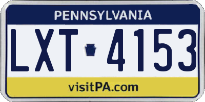 PA license plate LXT4153