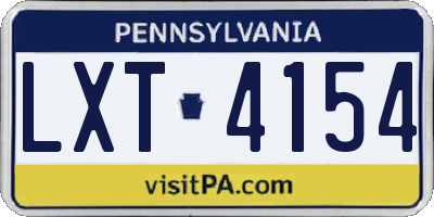 PA license plate LXT4154