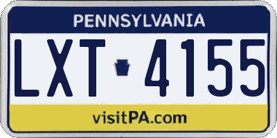 PA license plate LXT4155