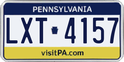 PA license plate LXT4157