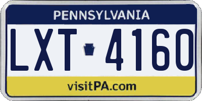 PA license plate LXT4160