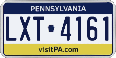 PA license plate LXT4161